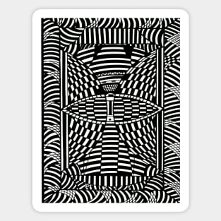 Black and White  Abstract Surfer Magnet